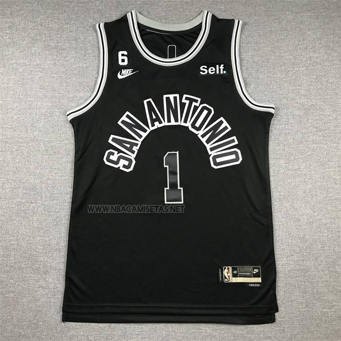 Camiseta San Antonio Spurs Victor Wembanyama NO 1 Classic 2022-23 Negro